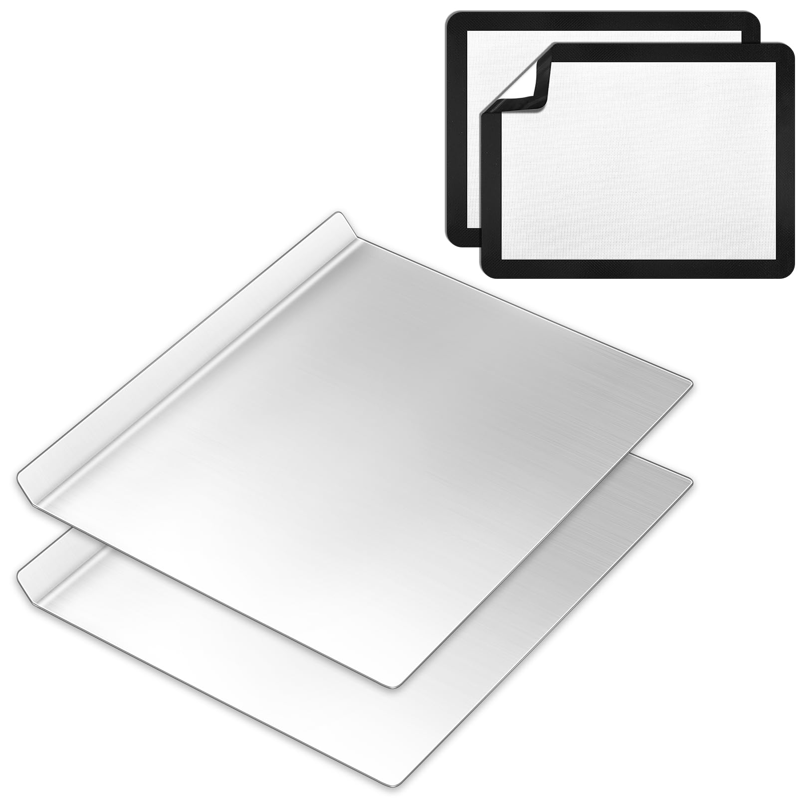 Amazon.com: Ziliny 2 Pcs Large Flat Cookie Sheets No Edges and 2